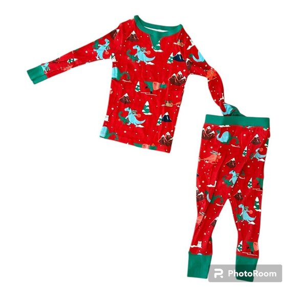 NWT Wondershop Holiday Christmas Dinosaur Print Pajama Set Toddler Size 3T - Picture 2 of 8
